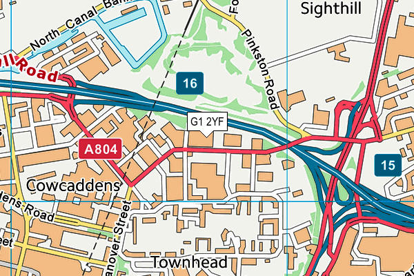 G1 2YF map - OS VectorMap District (Ordnance Survey)