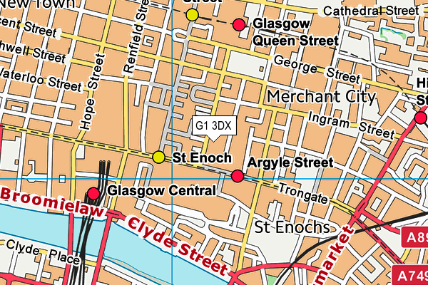 G1 3DX map - OS VectorMap District (Ordnance Survey)