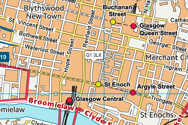 G1 3LX map - OS VectorMap District (Ordnance Survey)