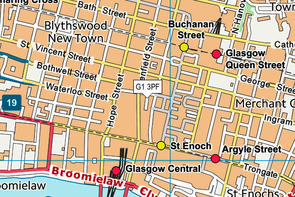 G1 3PF map - OS VectorMap District (Ordnance Survey)