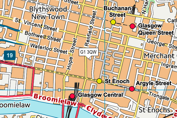 G1 3QW map - OS VectorMap District (Ordnance Survey)