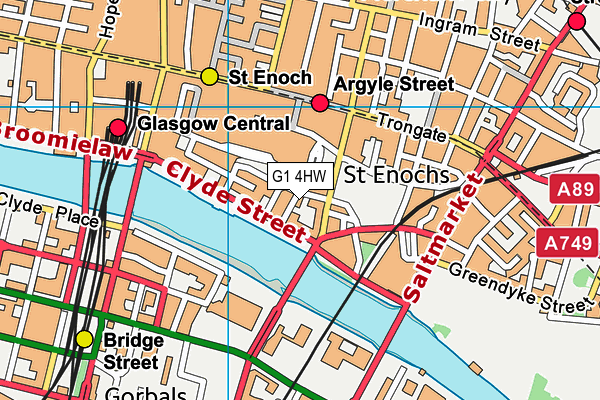 G1 4HW map - OS VectorMap District (Ordnance Survey)