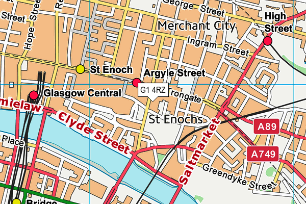 G1 4RZ map - OS VectorMap District (Ordnance Survey)