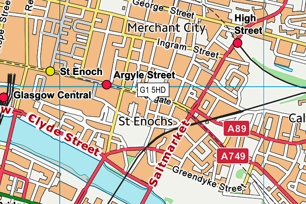 G1 5HD map - OS VectorMap District (Ordnance Survey)