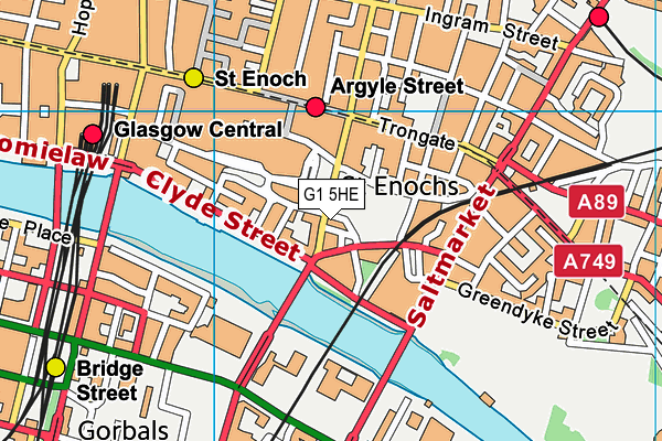 G1 5HE map - OS VectorMap District (Ordnance Survey)