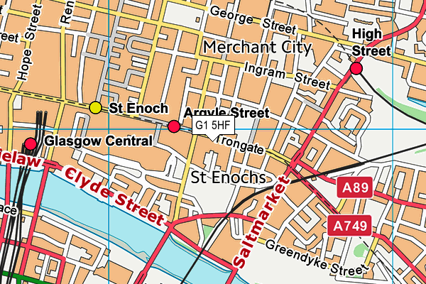 G1 5HF map - OS VectorMap District (Ordnance Survey)