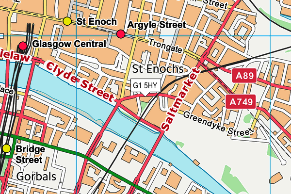 G1 5HY map - OS VectorMap District (Ordnance Survey)