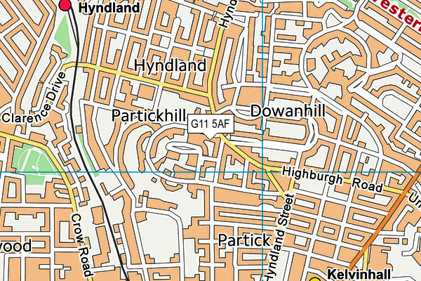 G11 5AF map - OS VectorMap District (Ordnance Survey)