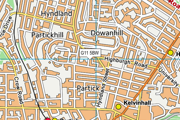 G11 5BW map - OS VectorMap District (Ordnance Survey)