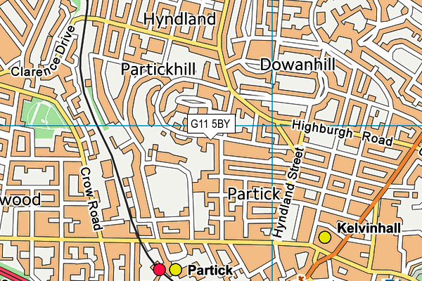 G11 5BY map - OS VectorMap District (Ordnance Survey)