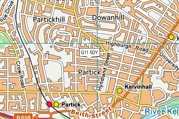 G11 5DY map - OS VectorMap District (Ordnance Survey)