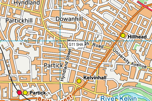 G11 5HA map - OS VectorMap District (Ordnance Survey)