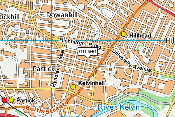 G11 5HG map - OS VectorMap District (Ordnance Survey)
