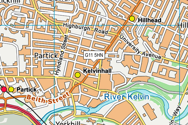 G11 5HN map - OS VectorMap District (Ordnance Survey)