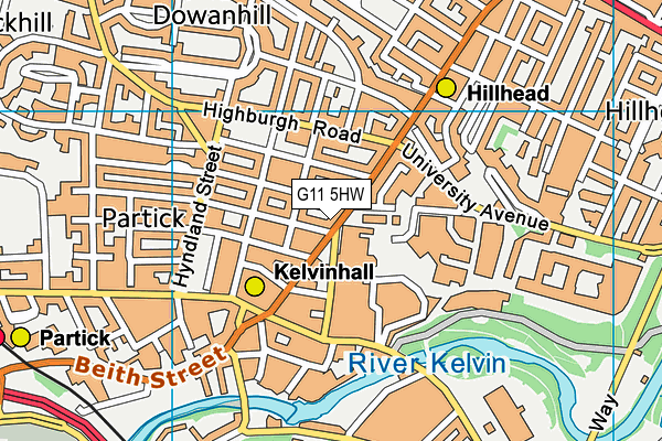 G11 5HW map - OS VectorMap District (Ordnance Survey)
