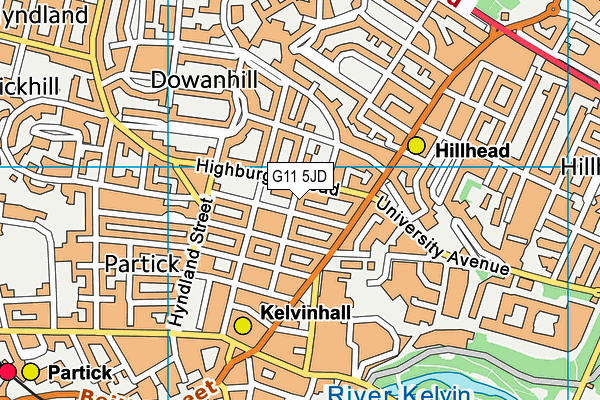 G11 5JD map - OS VectorMap District (Ordnance Survey)