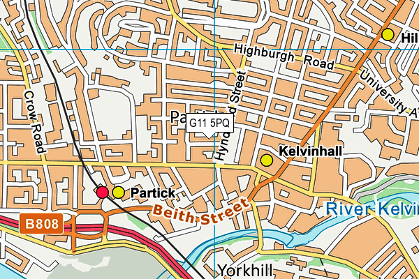 G11 5PQ map - OS VectorMap District (Ordnance Survey)