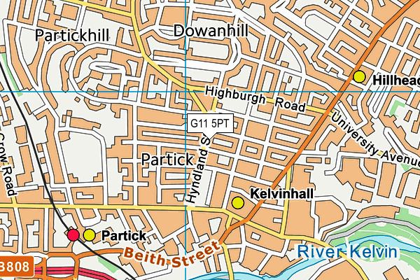 G11 5PT map - OS VectorMap District (Ordnance Survey)
