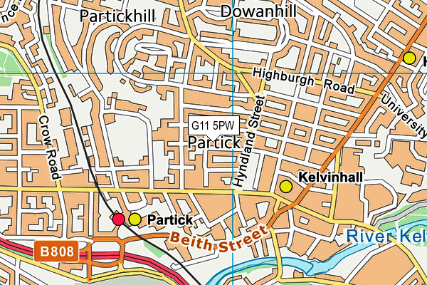 G11 5PW map - OS VectorMap District (Ordnance Survey)