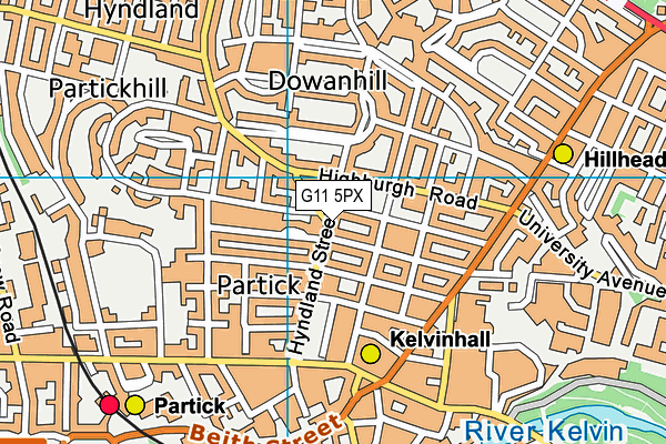 G11 5PX map - OS VectorMap District (Ordnance Survey)