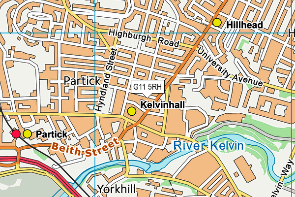 G11 5RH map - OS VectorMap District (Ordnance Survey)