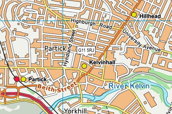 G11 5RJ map - OS VectorMap District (Ordnance Survey)
