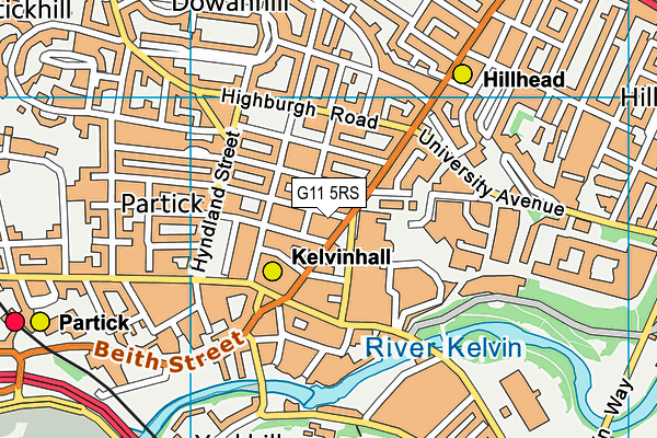 G11 5RS map - OS VectorMap District (Ordnance Survey)