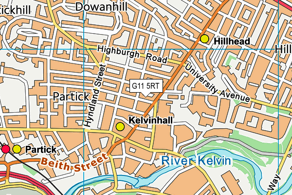 G11 5RT map - OS VectorMap District (Ordnance Survey)