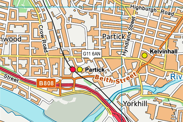 G11 6AN map - OS VectorMap District (Ordnance Survey)