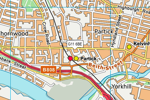 G11 6BE map - OS VectorMap District (Ordnance Survey)