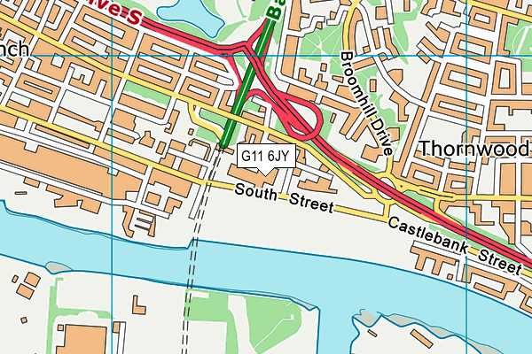 G11 6JY map - OS VectorMap District (Ordnance Survey)