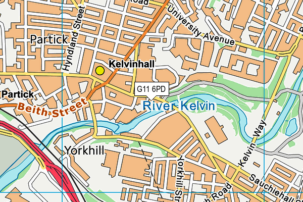 G11 6PD map - OS VectorMap District (Ordnance Survey)