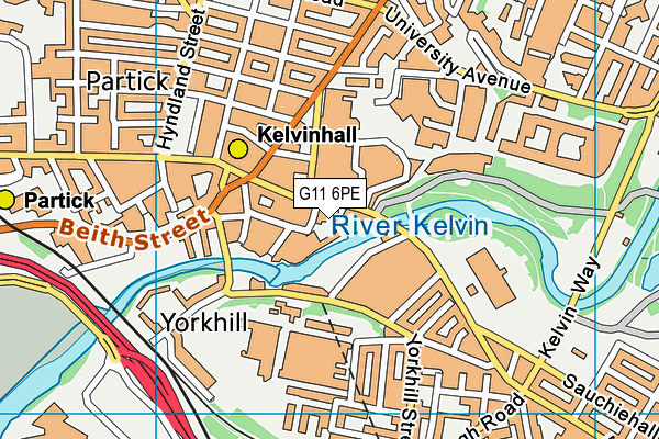 G11 6PE map - OS VectorMap District (Ordnance Survey)