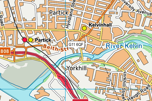 G11 6QF map - OS VectorMap District (Ordnance Survey)