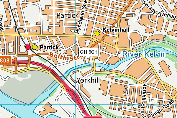 G11 6QH map - OS VectorMap District (Ordnance Survey)