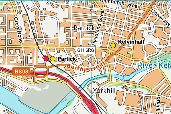 G11 6RG map - OS VectorMap District (Ordnance Survey)