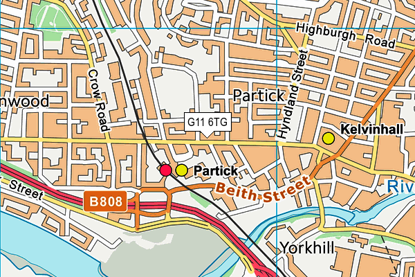 G11 6TG map - OS VectorMap District (Ordnance Survey)