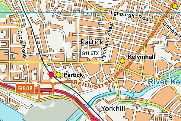 G11 6TX map - OS VectorMap District (Ordnance Survey)