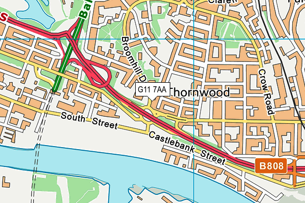 G11 7AA map - OS VectorMap District (Ordnance Survey)