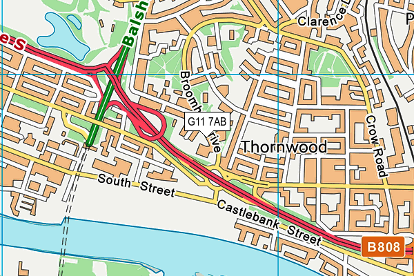 G11 7AB map - OS VectorMap District (Ordnance Survey)