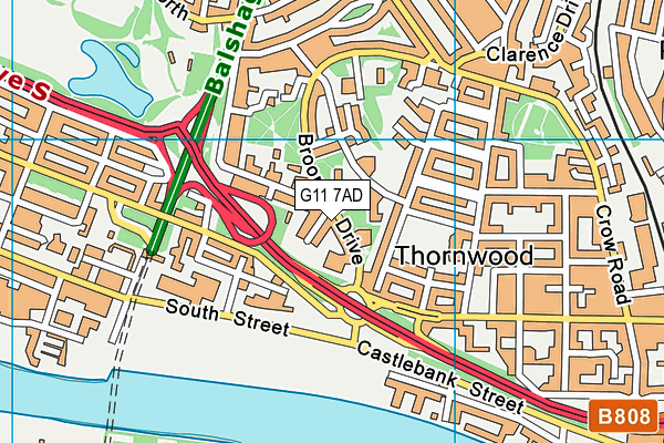 G11 7AD map - OS VectorMap District (Ordnance Survey)