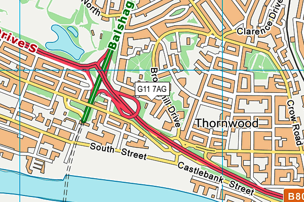 G11 7AG map - OS VectorMap District (Ordnance Survey)