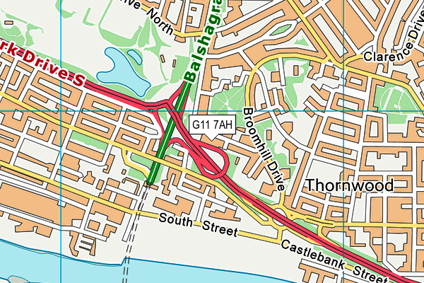 G11 7AH map - OS VectorMap District (Ordnance Survey)