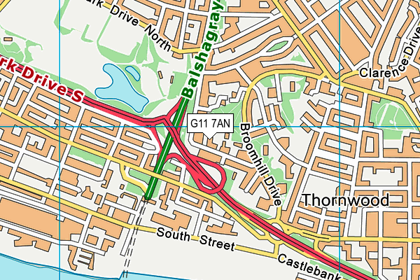 G11 7AN map - OS VectorMap District (Ordnance Survey)