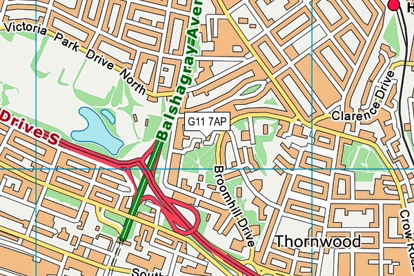 G11 7AP map - OS VectorMap District (Ordnance Survey)