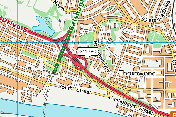 G11 7AQ map - OS VectorMap District (Ordnance Survey)