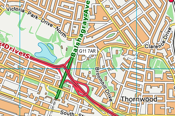 G11 7AR map - OS VectorMap District (Ordnance Survey)