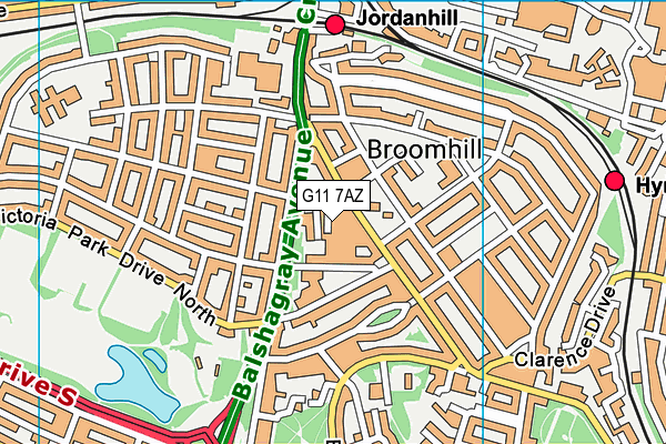 G11 7AZ map - OS VectorMap District (Ordnance Survey)