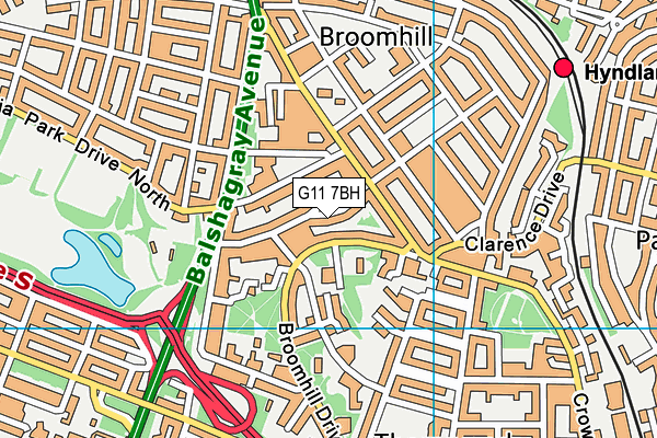 G11 7BH map - OS VectorMap District (Ordnance Survey)