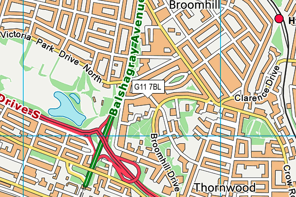 G11 7BL map - OS VectorMap District (Ordnance Survey)